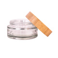 4oz clear cosmetic glass round jars bamboo lids